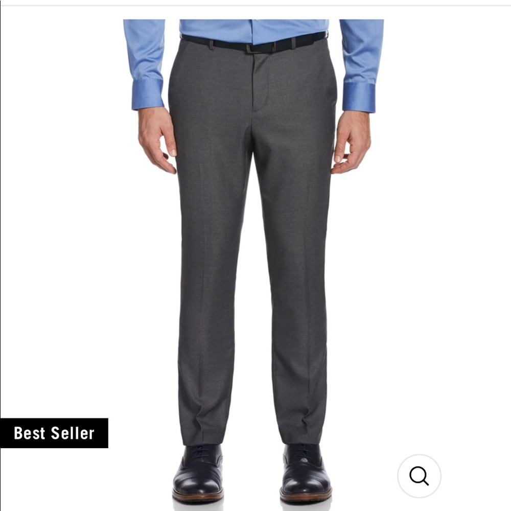 Perry Ellis Men’s Dark Grey Dress Pants Slim Fit Stretch 32W x 32L